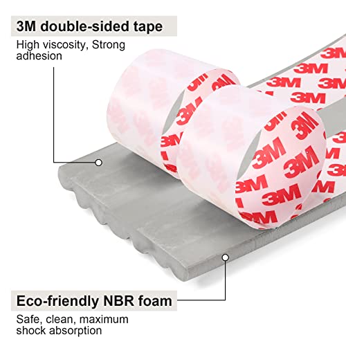 Baby Proofing Edge Corner Protector, 16.4 ft Edge Guards Padding with 3M Adhesive, Extra-Wide Soft Rubber Foam Padding, Furniture,Sharp Edge Safety Corner Edge Bumper Guard-Gray