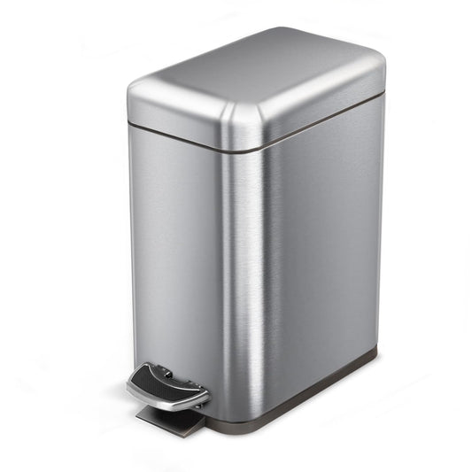 1.3 Gallon Stainless Steel Small Trash Can with a... (Silver | Stainless Steel)