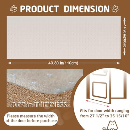 Carpet Protector, Clear PVC Doorway Mat for Cats & Dogs | Heavy-duty Anti-scratch Threshold Guard, Non-slip, Easy-trim, Recyclable PVC, Fits 27.5"-35.9" Doors, Stops Pet Claw Damage