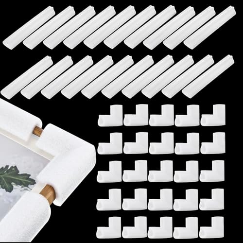40 Pcs TV Moving Foam Corner Protectors Mirror Picture Frame Shipping Moving Packaging Protection Cushioning Foam Sets Corner Furniture Edge Protectors Shipping for Photo Artwork