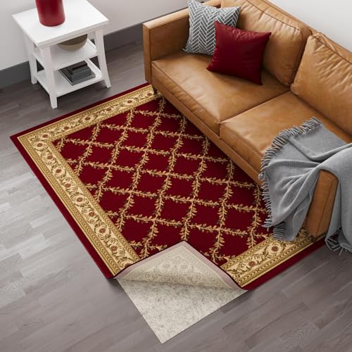 Ottomanson Non Slip Rug Pad Grip 3x16 1/8 Thick, Protection for Any Flooring Surface, Keep Your Runner Rug and Area Rugs in Place, 2'7" x 16', Beige