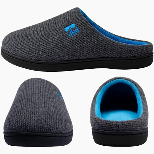 RockDove Men's Original Two-Tone Memory Foam Slipper | Slip-on, Indoor/Outdoor, House Use, Non-Slip, Machine Washable, Lightweight, Skin-Friendly, Gift-Ready