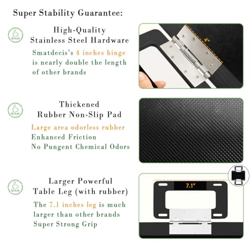 Couch Arm Tray Table Sofa Arm Clip Table, Armrest Tray Table Suitable for Home Drinks/Fast Food/Fruit Etc, Large Size Multi-Function Black