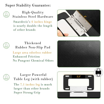 Couch Arm Tray Table Sofa Arm Clip Table, Armrest Tray Table Suitable for Home Drinks/Fast Food/Fruit Etc, Large Size Multi-Function Black