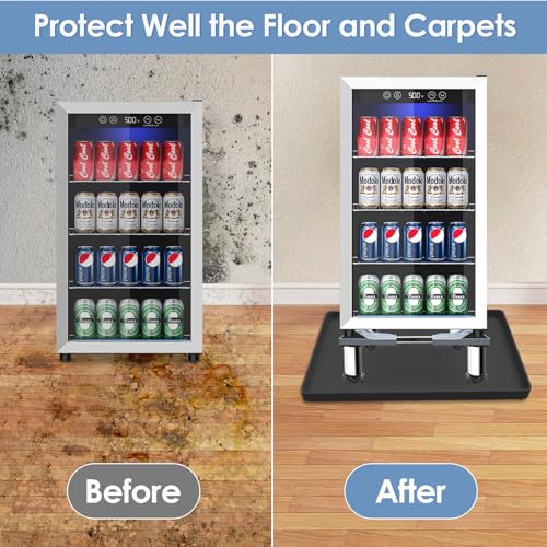 Mini Fridge Stand with Silicone Mat, 7"-8.5" Adjustable Hight | Small refrigerator stand with 4 stainless steel feet, air flow, no water pooling, portable washer & dryer pedestal