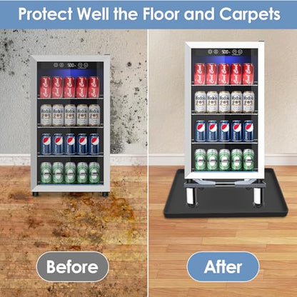 Mini Fridge Stand with Silicone Mat, 7"-8.5" Adjustable Hight | Small refrigerator stand with 4 stainless steel feet, air flow, no water pooling, portable washer & dryer pedestal
