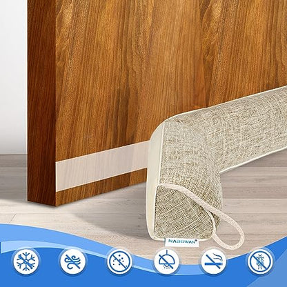 NABOWAN 30" Weighted Under Door Draft Stopper -Triangular Door Draft Blocker with Hook Loops for Easy Install, Save Energy, Home Room Essentials