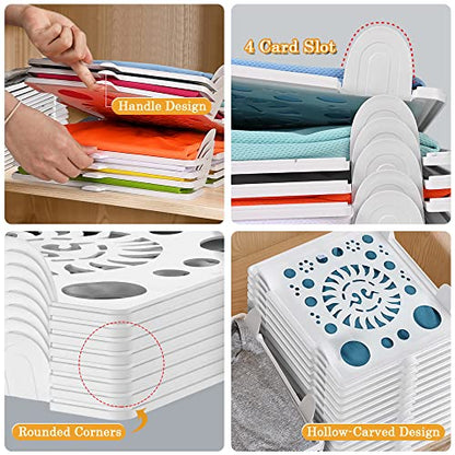Clothing Organizer for Closet Storage,Stackable Shelf Dividers | Space-Savin Tshirt Organizer for Home Storage ,Ideal for Tshirts ,Sweater ,Pants Storage in Bedroom and Dormroom 10 Pack