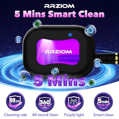 Toothbrush Sanitizer Case, RRZIOM Portable Toothbrush Covers Rechargeable | Rechargeable Toothbrush Cleaner Holder Case for Travel Home, Detachable Toothbrush Cover Cap for All Toothbrushes (Black)