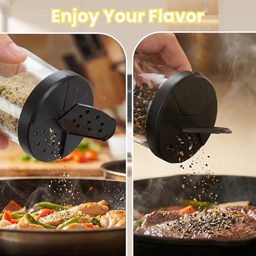 Spice Shaker Lids Only Compatible with Oui Yogurt Jars(5 oz Jar), 8 PCS Durable Ajustable Shaker Lids, Food-Grade Spice Dispenser Tops, Dishwasher Safe (Jars Not Included)