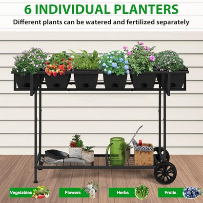 Plastic Raised Garden Bed Outdoor with Legs 43x17x... (Black | Metal, Plastic)