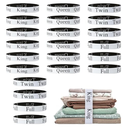 22 Pack Bed Sheet Organizer Bands, Elastic Bedding Bands Labels for Organizing Bed Sheets, Includes 6 Hook and Loop Adjustable Sheet Organizer Straps