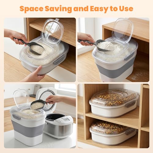 50 Lbs Rice Storage Container, Collapsible Pet Food Container