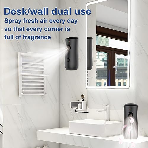 Automatic Air Freshener Spray Dispenser, Black, 2-Pack, 1101 | Free Standing or Wall Mounted Adjustable Aromatherapy Machines for Home Indoor Bathrooms Offices Hotels and Commercial Places