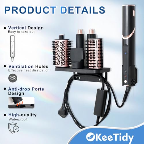 Hair Dryer Holder Compatible with Shark FlexStyle,... (black)