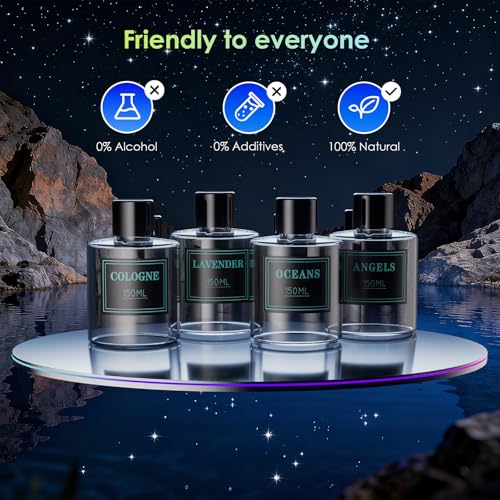 Car Air Freshener Diffuser,Smart Car Air Freshener 150ml Capacity for 6 Months,RGB Music Syncing Light,Auto On/Off,Suitable for Cars,Offices (Cologne)