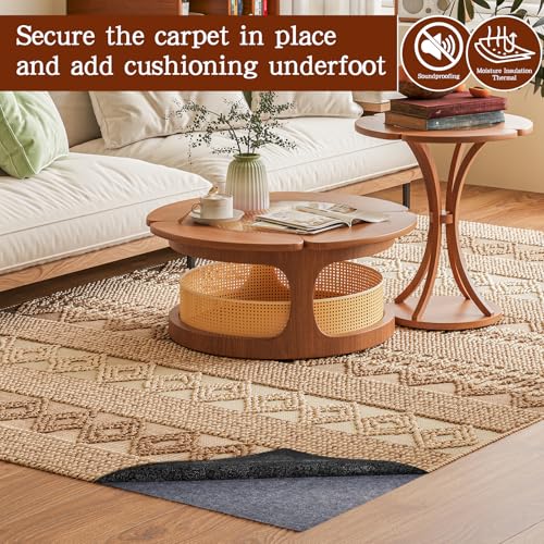 Rug Pad Waterproof Non-Slip 6x9 ft, 1/8" Thick Felt Cushion Pad for Area Rugs – Protects Hardwood, Tile & Laminate Floors – Keeps Rugs Flat & Secure