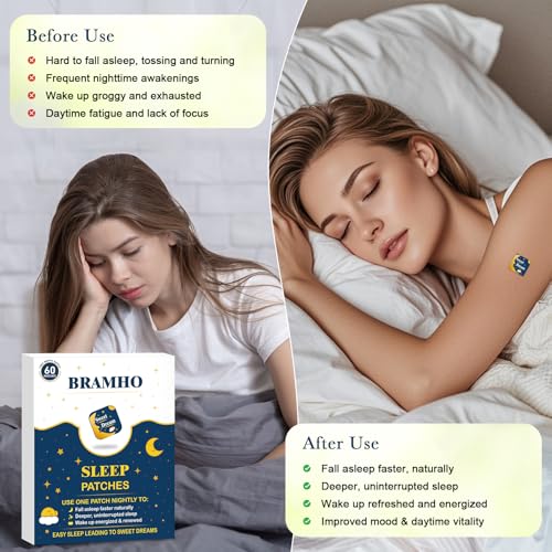 Sleep Patches for Adults with Melatonin, Magnesium and Sour Cherry Extract - Plant-Based Sleep Aid - Easy to use Suitable for Both Men and Women-1 Box 60 Count-SP-02