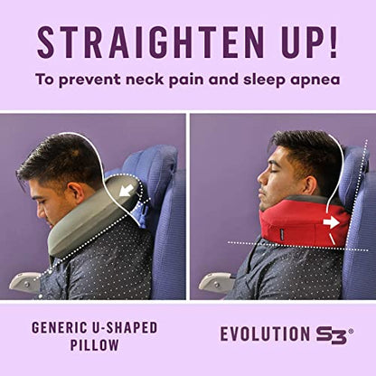 Cabeau Travel Neck Pillow and Eye Mask Set, Memory Foam Neck and Head Support Pillow for Traveling, Airplane, Car Headrest, Office Chair, Blackout Sleep Mask for Home and Travel, Sleeping Earplugs Inc
