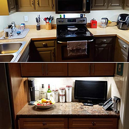 Under Cabinet Light, 6 PCS 20 Inches Flexible LED Strips with Power Adapter, 24W,1800 Lumen, Daylight 5000K. Suitable for Kitchen Cabinets, Counters, Under Shelf, Closets (6-Strip-5000K)