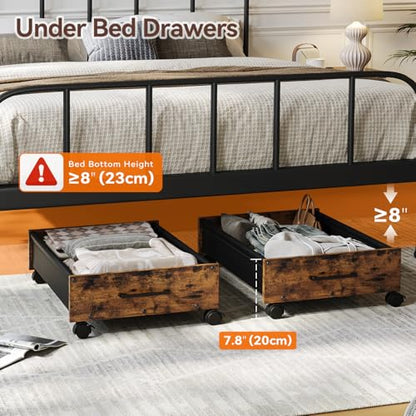 Wooden Under Bed Storage Drawer with Wheels for Space-Saving Storage | Ideal for seasonal clothing, extra blankets, shoes and everyday household essentials