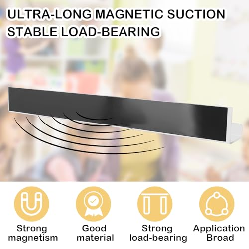 2 Pack Magnetic Book Shelf for Classroom, Strong 8.8lb Magnet Acrylic Whiteboard Shelves, Teacher Supplies Organizer for Kids Books, Posters, Flash Cards, Classroom Accessories Storage (white)