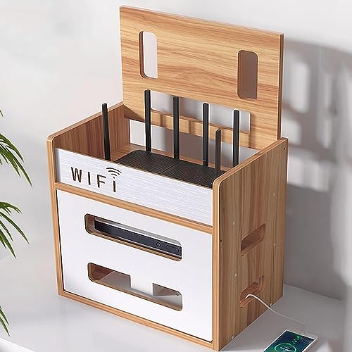 Catekro WiFi Router Storage Box, WiFi Cabinet to Hide Router and Modem | Router Cover Decorative Box for Office and Home