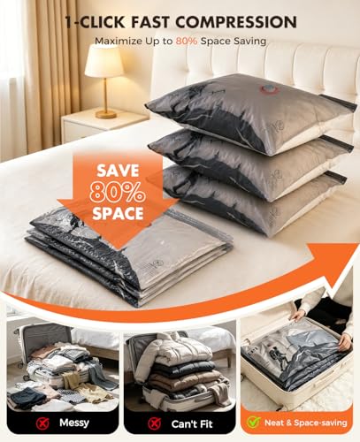 Vacuum Storage Bags with Electric Pump,Covers -60kPa Vacuum Seal Bags for Clothing Devices, Travel Bags with Portable Cordless Pump Included, Compatible with Bags 15 Combo Set