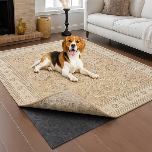 Deep Dream 1/4" Thick Felt and Natural Rubber Backing Rug Pad - Non Slip Carpet Gripper for 8 x 10 Ft Area Rugs - Protective Cushioned Pads for All Floors