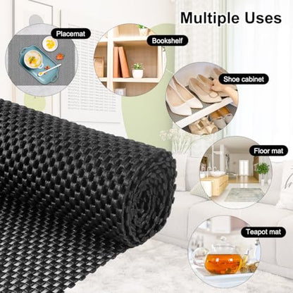 FACIACC Non Slip Rug Pad Gripper 2 x 5 Feet Extra Thick Pads Carpet Pads | for Area Rugs Keep Your Rugs Safe and in Place on Hardwood Floor (Black)