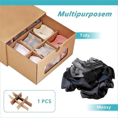 12 Pack Shoe Storage Bins, Waterproof Storage Boxes, Shoe Containers For Sneaker Display, Hat Organizer, Stack-able Cardboard Boxes, with Marking Labels, Transparent Window(13.2'' x 8.3'' x 5.1'')