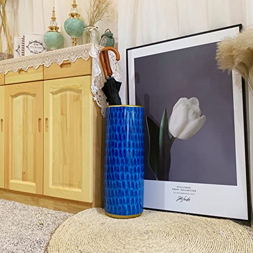 24''H Contemporary Umbrella Stand Umbrella Bucket Umbrella Rack | Umbrella Holder Barrel Floor Vase Modern Style for Canes Walking Sticks for Entryway Porch Indoor
