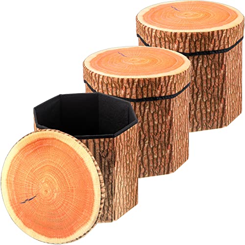 3 Pack Tree Stump Stool Toy Storage Ottoman 12 Inc... (Classic | velvet)