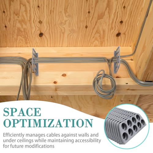 20 Pack Cable Chase-Wire Bracket, Cable Support Wire Bracket Holder | for NMB Electrical Cord Organized Management, 9-Hole 1-Inch Diameter