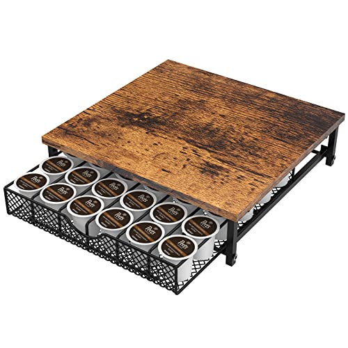 Coffee Pod Drawer for K Cups Drawer Organizer Coff... (Black | Metal, Wood)