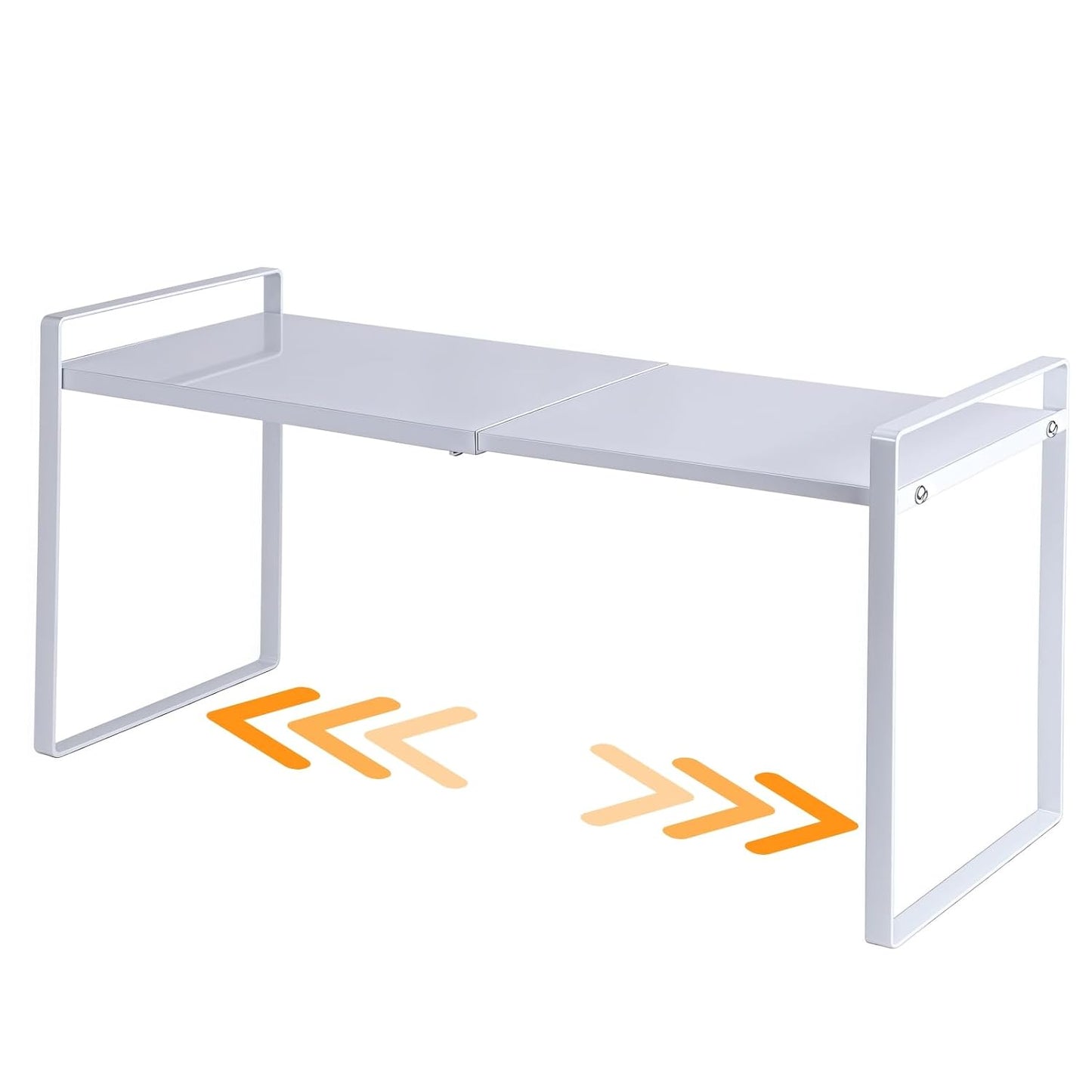 Expandable Cabinet Shelf Organizer Riser for Kitchen Pantry Cupboard Under Sink Countertop (White, 8.2’’D * 12.2-21.6’’W * 10.4’’H)
