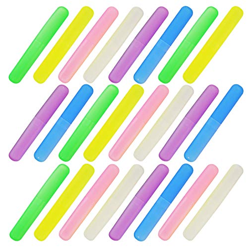 24PCS Toothbrush Holder Travel Case Clean Safe Storage For Travel Bathroom | Multipurpose bulk toothbrush storage, travel toothbrush covers, clean design for daily bathroom storage and outdoor travel