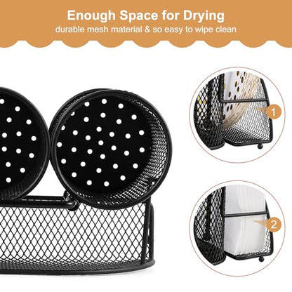 Utensil Organizer Silverware Caddy - Utensil Holde... (Black | Metal)