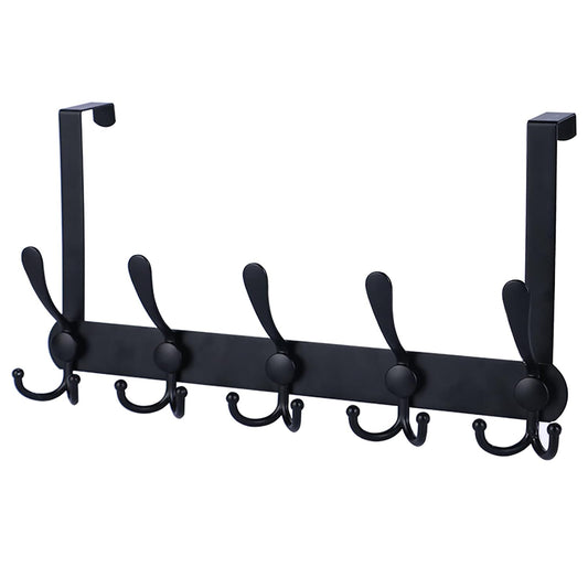 Over The Door Hooks,Coat Rack for Hanging Clothes Hat Towel (Heavy Duty Black 1pcs) …