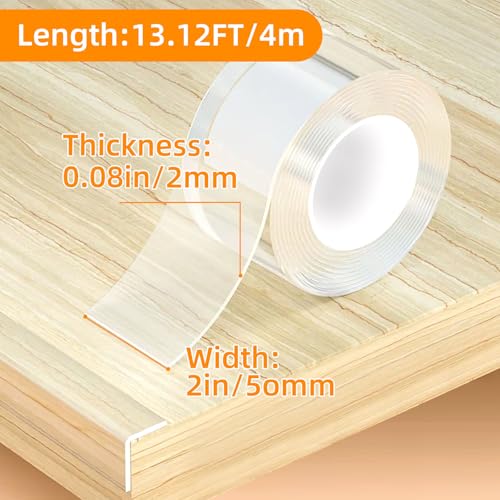 2 in x 13.12 FT,Clear Soft Corner Protectors for Furniture Strip,Sharp Edge & Table Bumper,Window Edge,Wall Protector, Soft Corner Guards Safe for Proof,Table Corner Protectors in Family