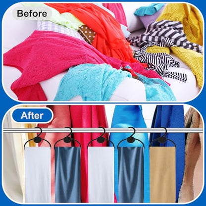 100 Pcs Black Plastic Scarf Hanger Organizer Space Saving Closet Accessory Holder for Scarves, Belts, Ties, Headscarves, and More
