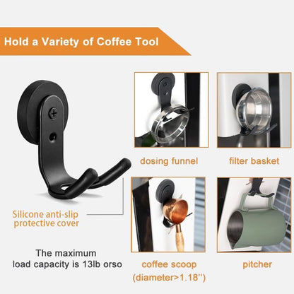 2-Pack Magnetic Portafilter&Tamper Holder,Espresso Accessories Organizer for Metal Wall Surface,Strong Magnet,Anti-Scratch,Space-Saving,Compatible with Ninja Luxe Cafe,Rancilio,Breville Coffee Machine