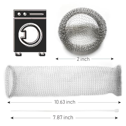 48 PCS Washing Machine Drain Lint Trap, Lint Traps, Lint Catcher for Washing Machine, with 48 Nylon Cable Ties