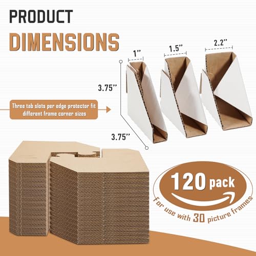120 Pack Adjustable Cardboard Corner Protectors, F... (120 Count | White | Cardboard)