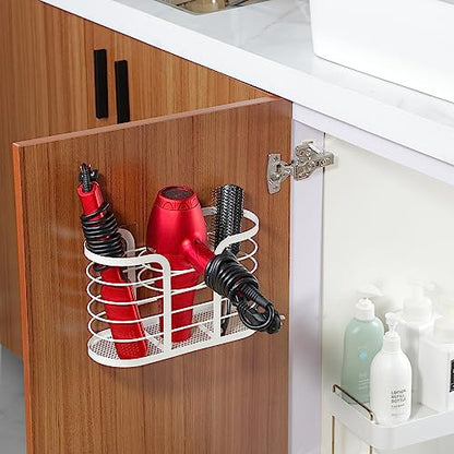 White Hair Dryer Holder - Adhesive Blow Dryer Hold... (White-l | Stainless Steel)