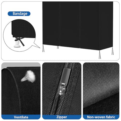 Zilink Garment Rack Cover Large Garment Bags Protector 72 in, Black | Dustproof, Breathable, 2 Durable Zippers, Clothes Rack Cover, Cothing Rack with Cover for Garment Rack (Rack Not Included)
