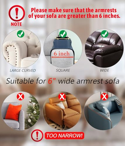 Couch Cup Holder Tray – Weighted Silicone Sofa Armrest Organizer Table with Anti-Spill Coaster, Easy Reach for Drink, Snacks, Remote & Phone, Non-Slip Base, Easy Clean