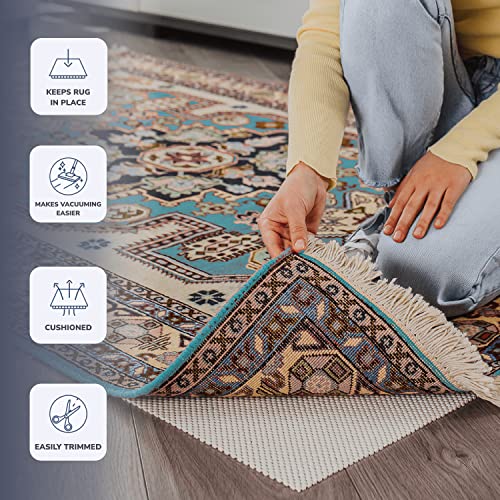 Slip-Stop Super Grip, 2'6" x 10', Cushioned Non-Slip Rug Pad for Area Rugs and Runner Rugs, Rug Pad for Hardwood Floors