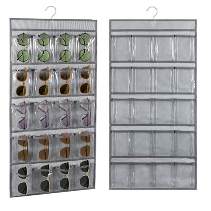 2 Pcs Sunglasses Organizer Storage Sunglass Holder for Wall Hanging Eyeglass Organizer for Multiple Glasses (GRAY)