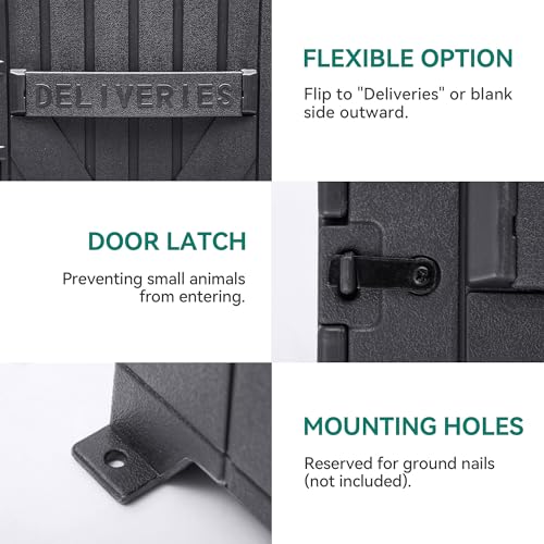 YITAHOME 60 Gallon Large Package Delivery and Storage Box | Double-Wall Resin Outdoor Package Delivery and Waterproof Deck Box for Porch, Curbside, 8.5 Cubic feet, Gray